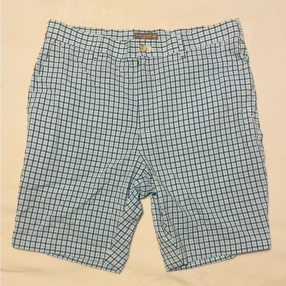 Peter Millar Crown Sport Men’s Size 33  Seersucker Plaid Featherweight